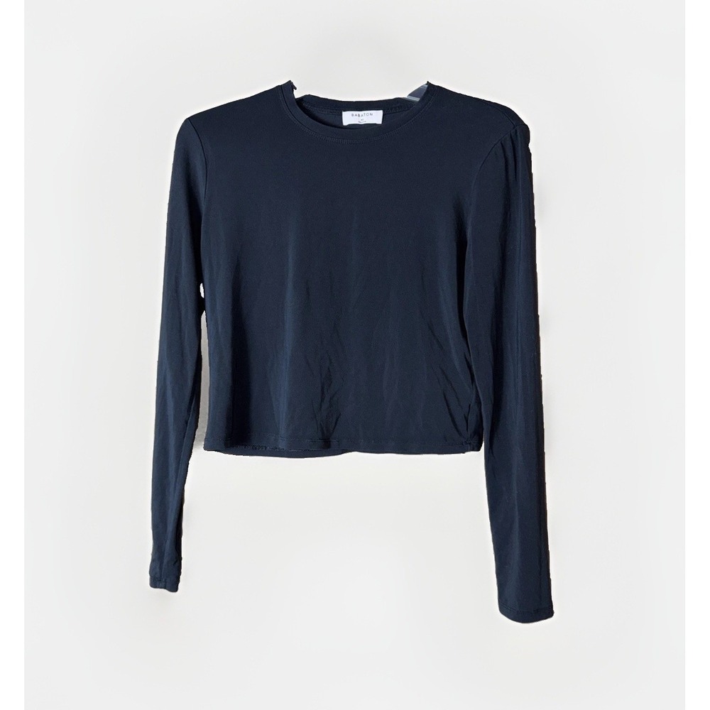 Babaton Aritzia Women's Size XS Long Sleeve Black Cropped Tee